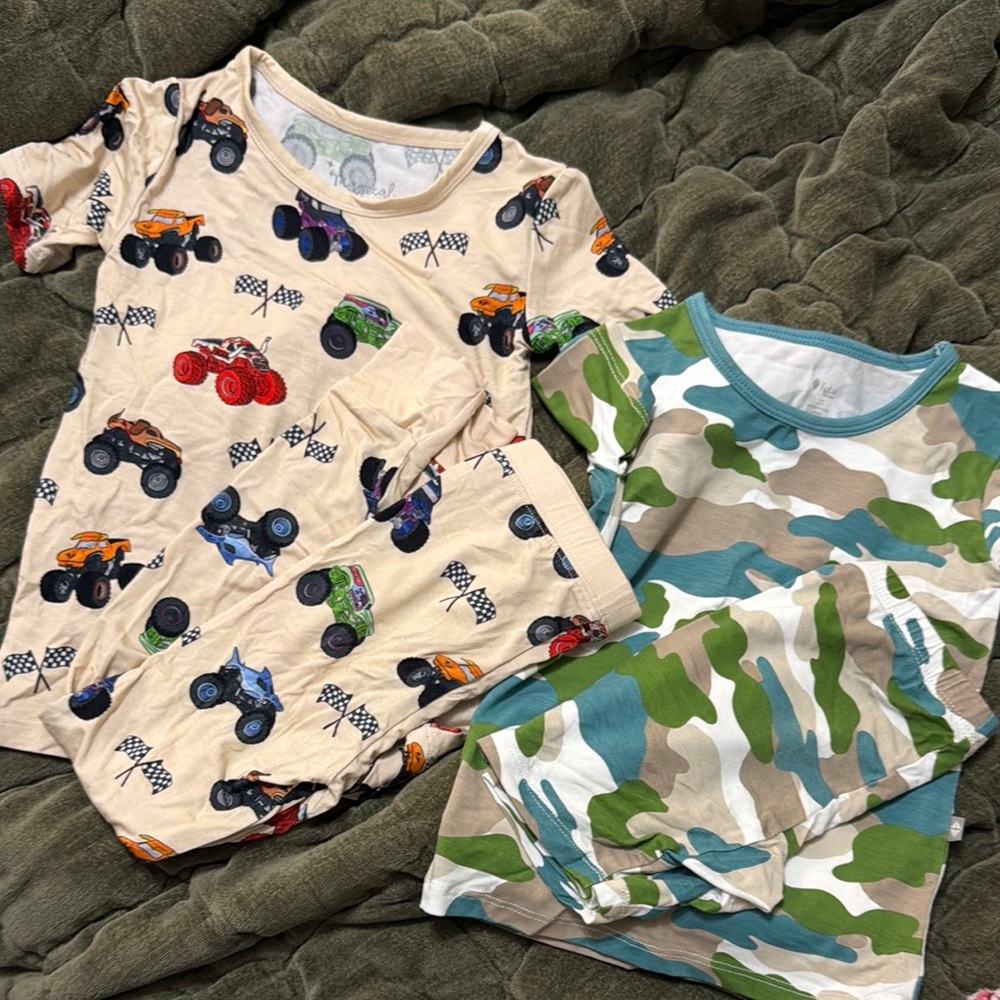 Monster Truck and Camo Kids Pajama Set